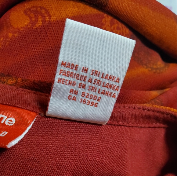 Liz Claiborn Orange/Burgundy Paisley Print Sleevelss Lined Blend Long Maxi Dress - Picture 7 of 10